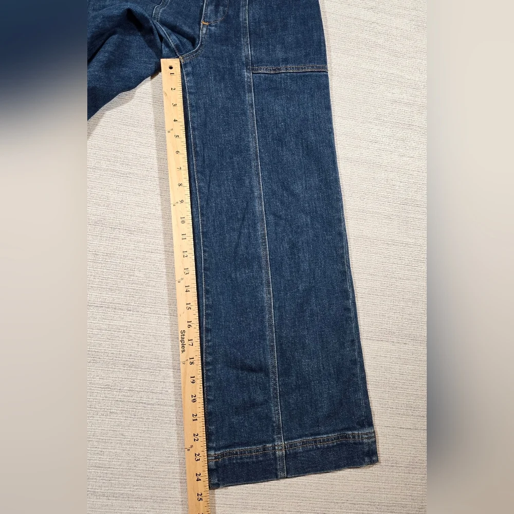 Pilcro High-Waist Cropped Wide-Leg Jeans in Dark Blue - Picture 10 of 10
